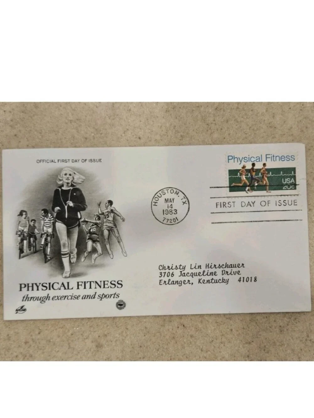 RARE COLLECTIBLE USPS 1ST DAY ISSUE COVER PHYSICAL FITNESS STAMP ENVELOPE FDC